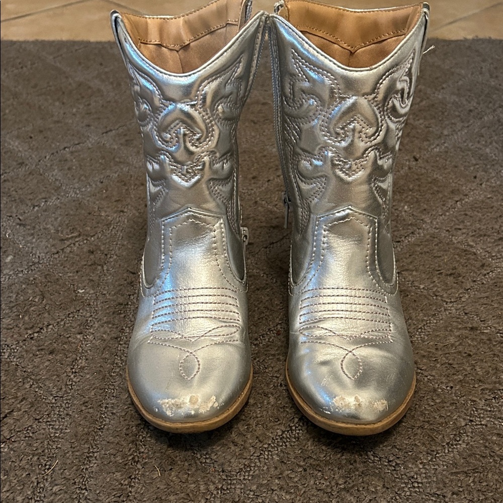 Girls Silver Western-Style Women's Boots